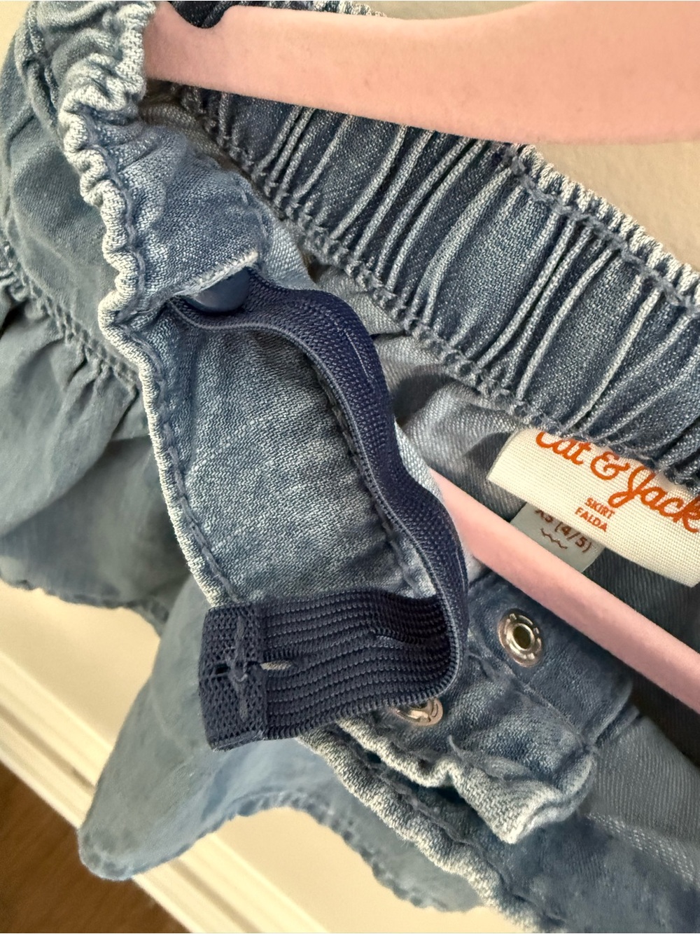 Girls Denim Ruffled Button-Front Skirt - Blue Size 4/5 100% cotton - Picture 2 of 4